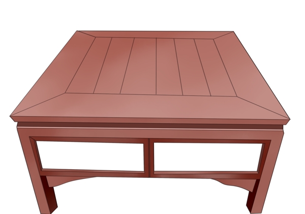 中式木质桌子插画