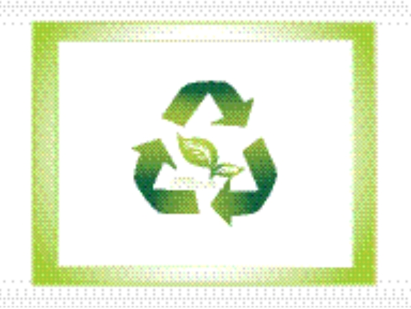 在框架中的绿色回收标志