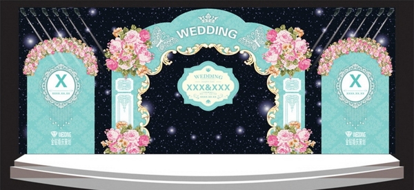 蒂芙尼蓝色婚礼婚庆背景设计素材