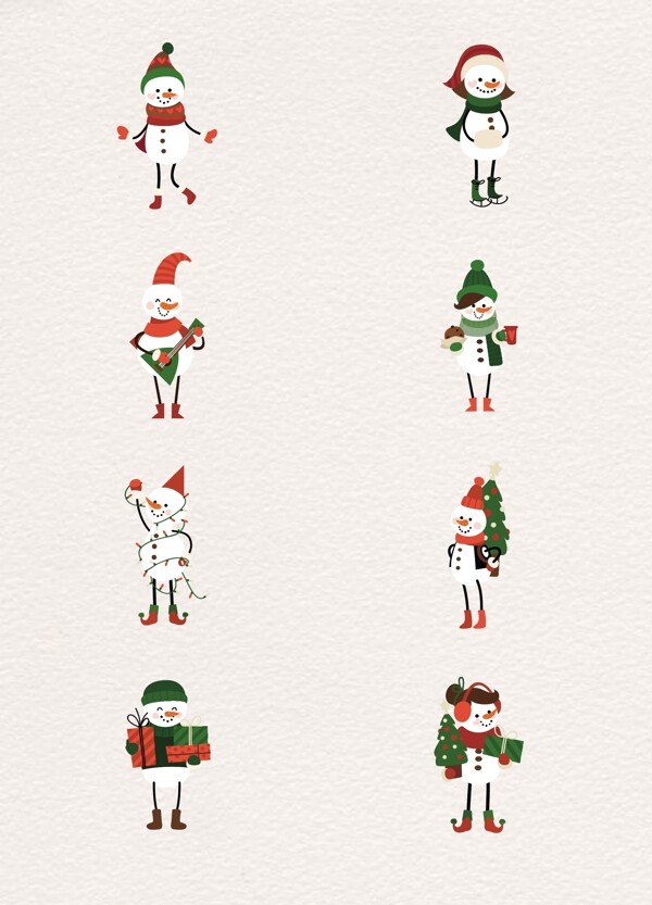 卡通可爱圣诞雪人设计