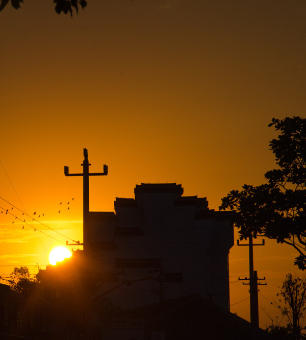 西塘夕阳图片