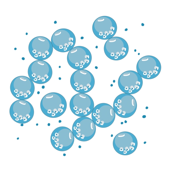 蓝色圆形卡通细菌