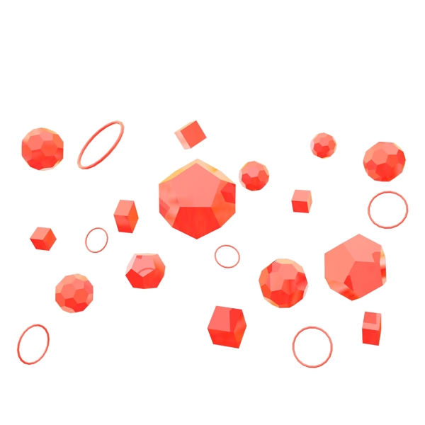 水粉红C4D悬浮素材