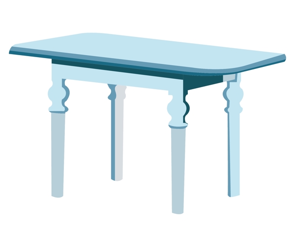 蓝色长形餐桌
