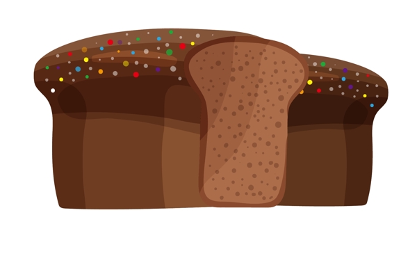 矢量手绘巧克力面包