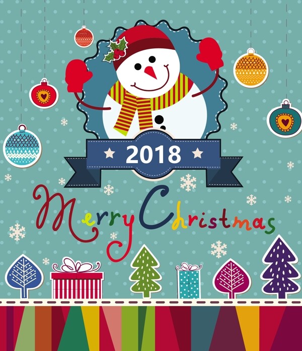 圣诞横幅设计与雪人和xmas象征