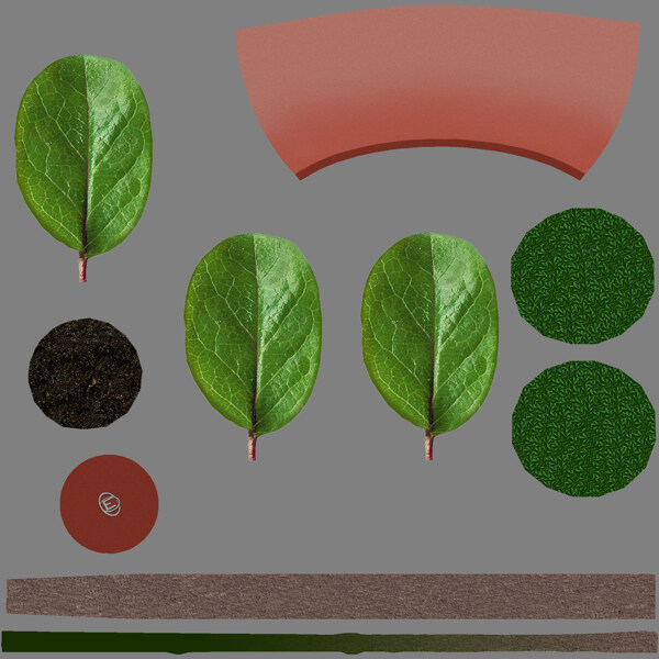 创意球形植物盆栽3d模型