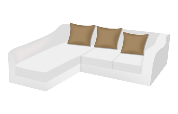白色的家具沙发插画