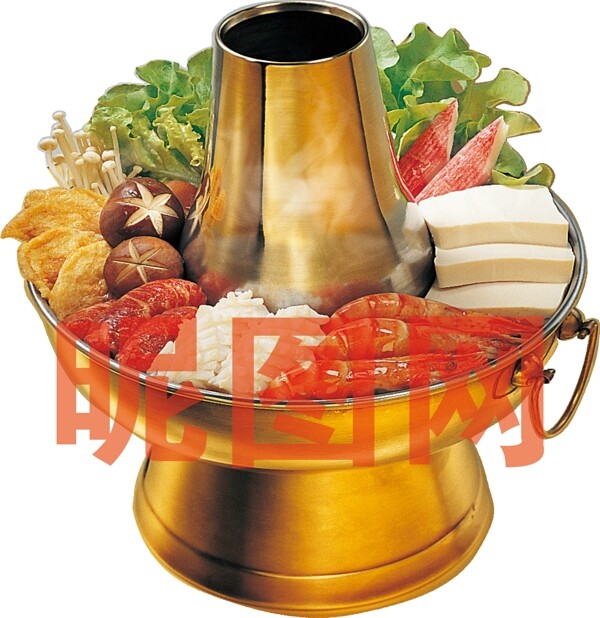 传统铜锅涮肉火锅