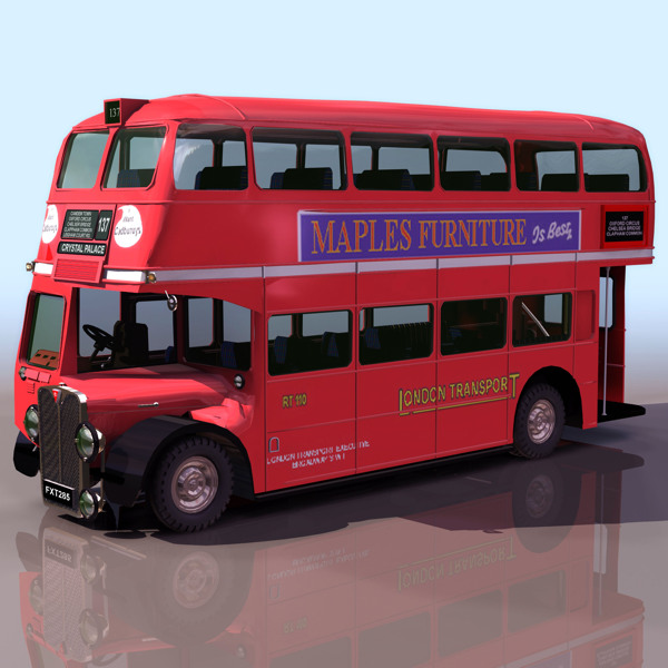 红色双层巴士模型