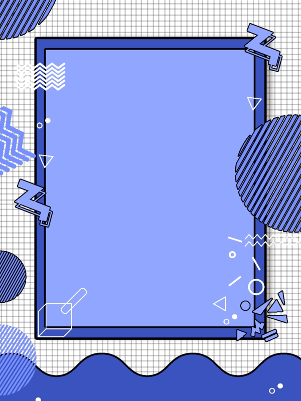 原创蓝色孟菲斯简约几何背景