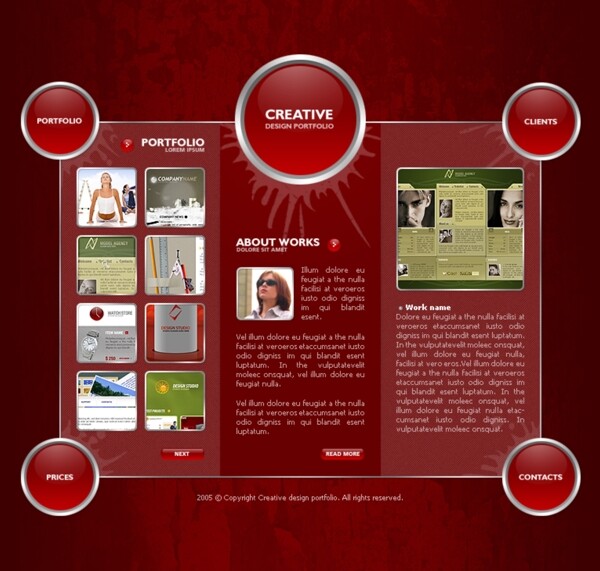 红色创意设计团队网页模板