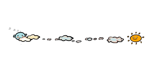 小鸟云朵分割线插画