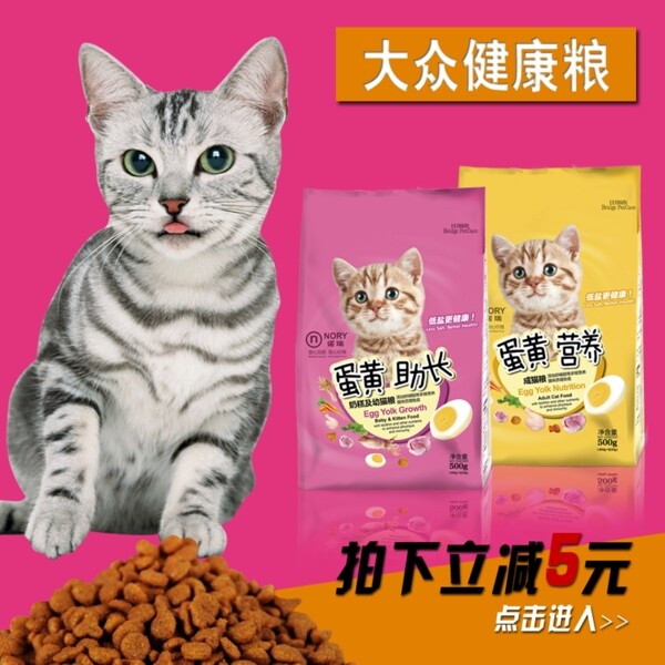 大爱宠物淘宝网猫粮主图设计高清psd下载