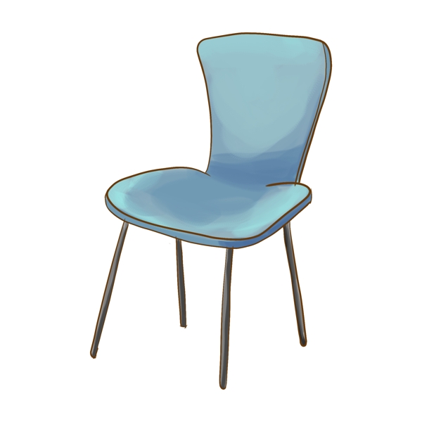 蓝色的椅子装饰插画