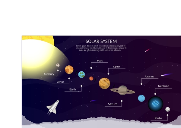 太阳系行星主题插画