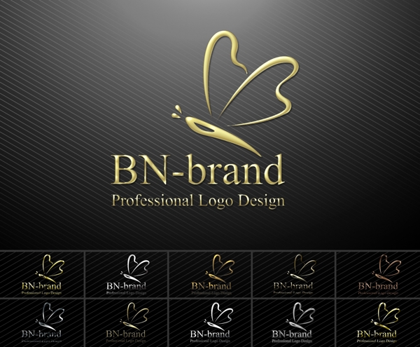 美容蝴蝶化妆品标志logo设计图片