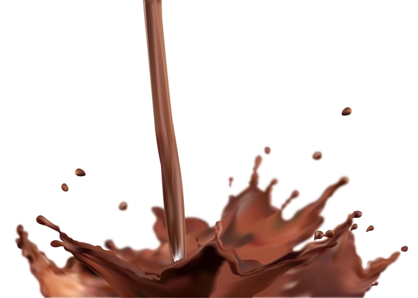 飞溅巧克力液体矢量图