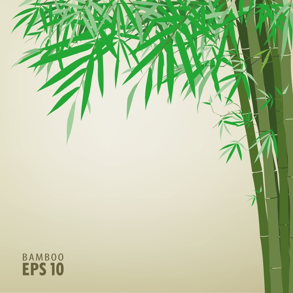 绿竹背景文本模板矢量素材2