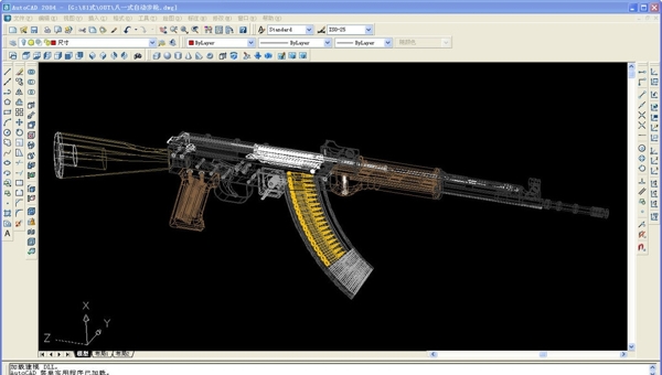 81式自动步枪AutoCAD源文件带内部结构图片
