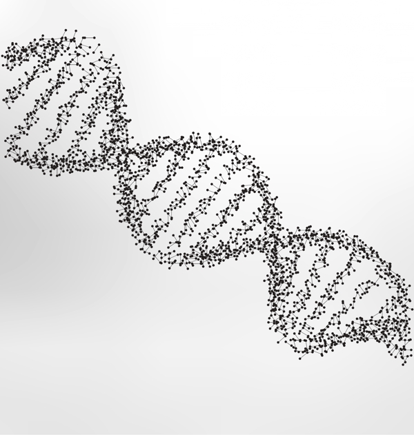 DNA点线连续抽象插图