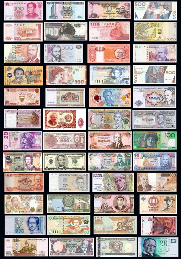 全球钞票图片
