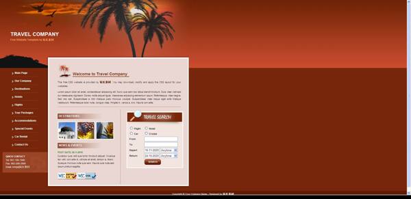 旅游公司CSS网页