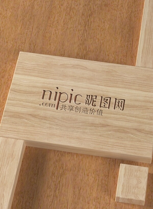 木质样机木纹纹理logo
