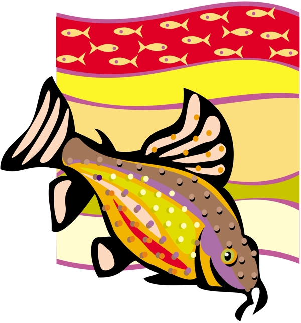 五彩小鱼水生动物矢量素材EPS格式0604