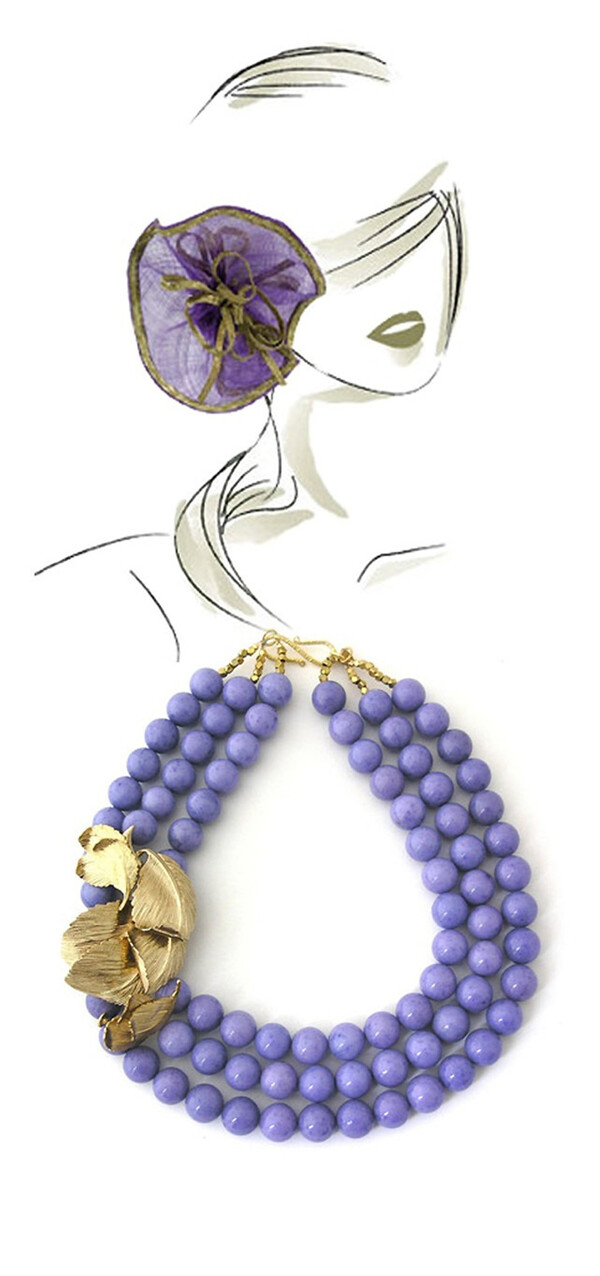 紫色项链装饰品设计
