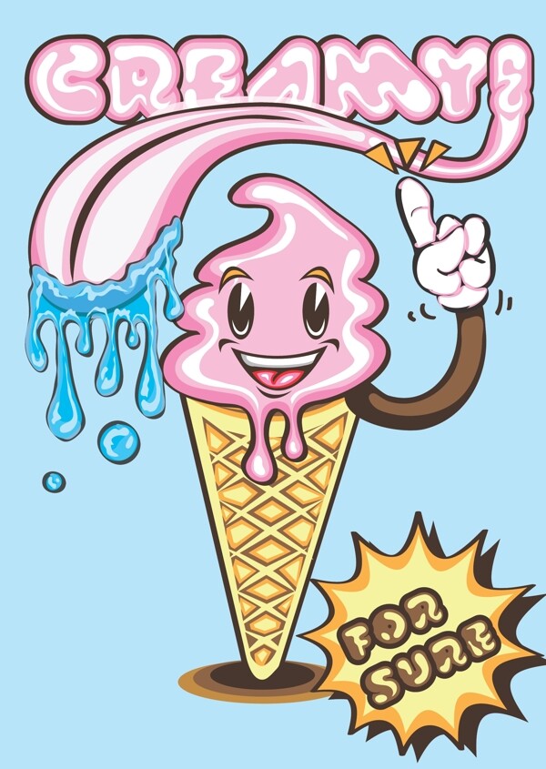 矢量卡通冰淇淋海报