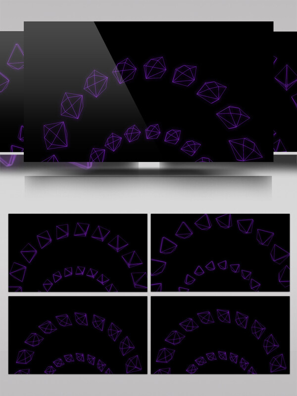 简约几何紫色形状变形视频素材