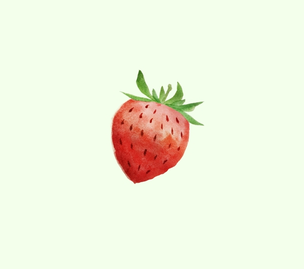 一个水彩草莓