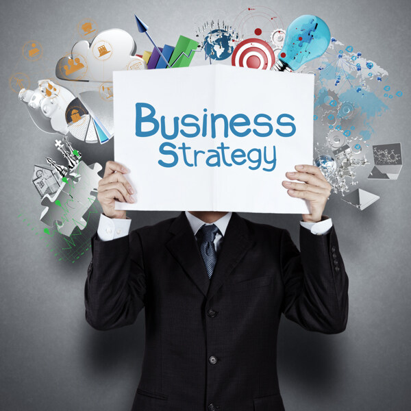 商业人士的商业战略创意背景图片