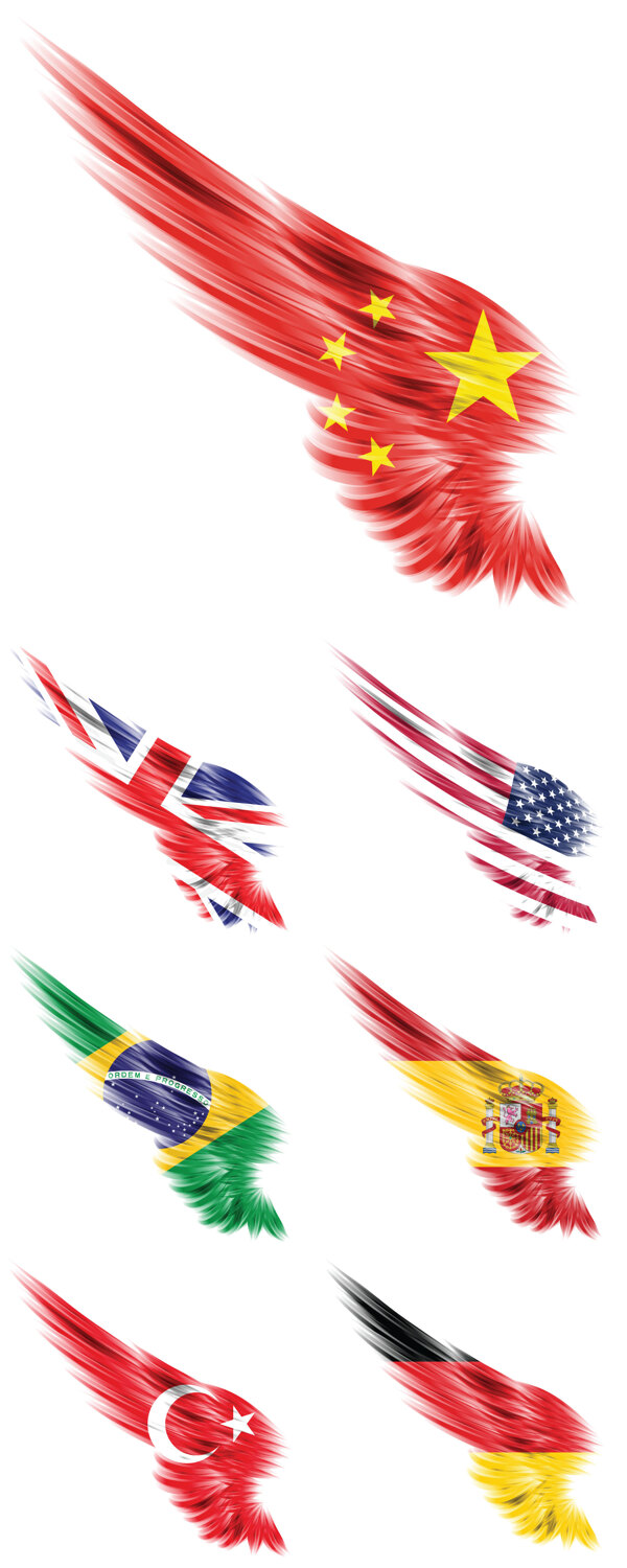 国旗翅膀素材图片