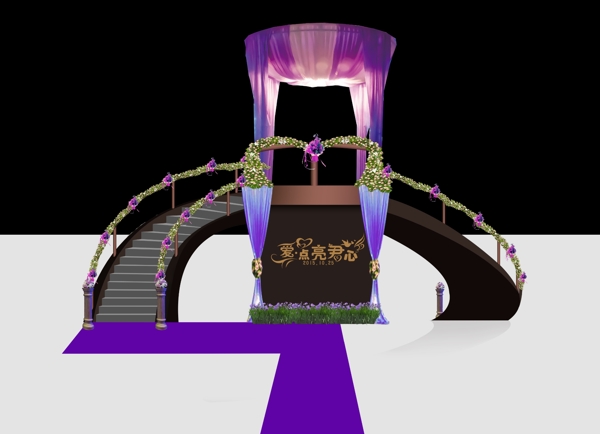 婚礼楼梯台阶布置效果图