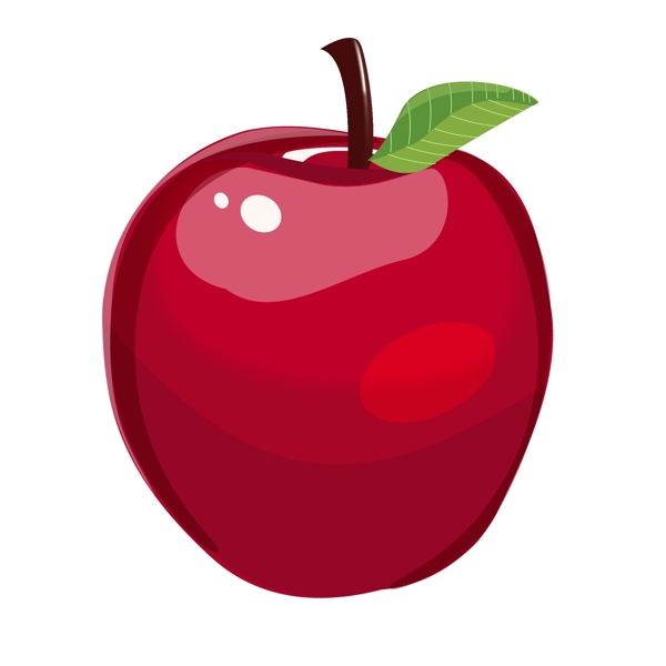 手绘水晶质感平安夜红苹果可商用元素