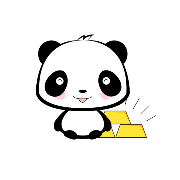 熊猫害羞黄金表情包表情设计