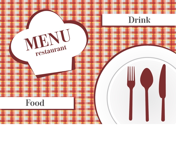 餐厅菜单设计元素矢量背景