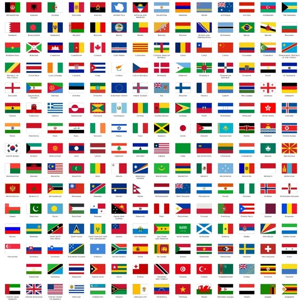 209个国家国旗图片