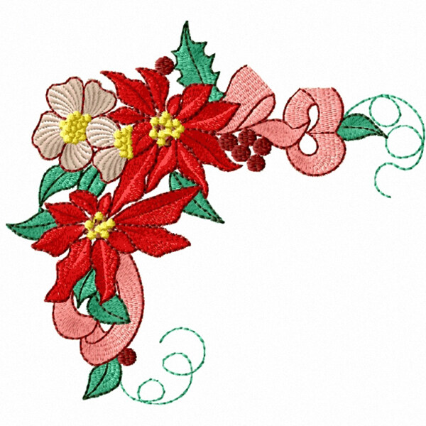 绣花植物花卉花朵丝带免费素材