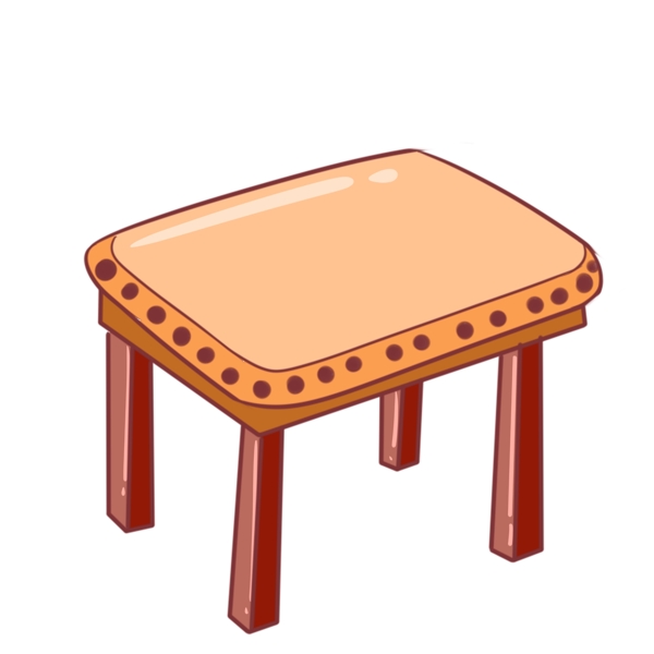 手绘棕色的桌子插画
