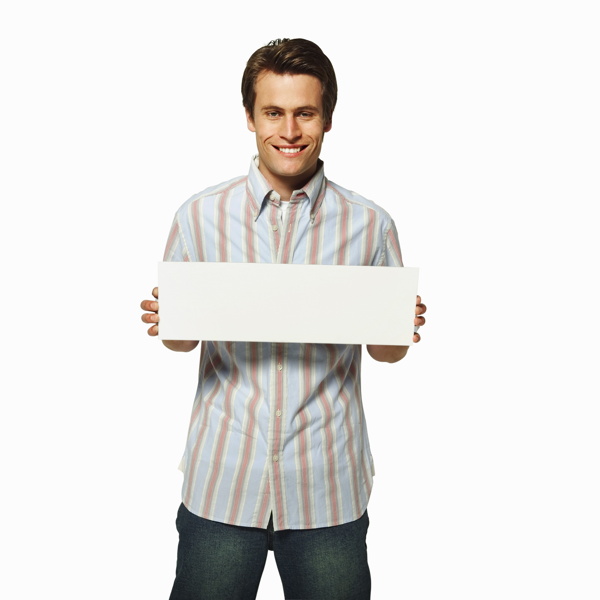 衬衫男人与广告牌图片