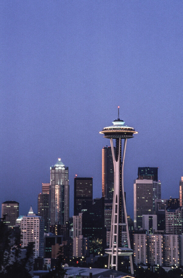 西雅图太空针塔夜景