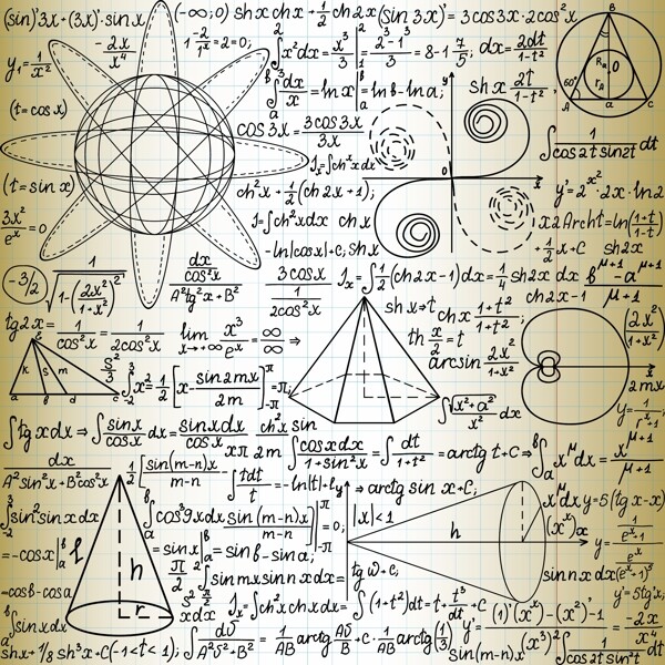 手绘数学公式图片