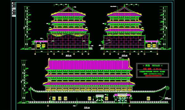 古建筑仿古船形平立剖面2