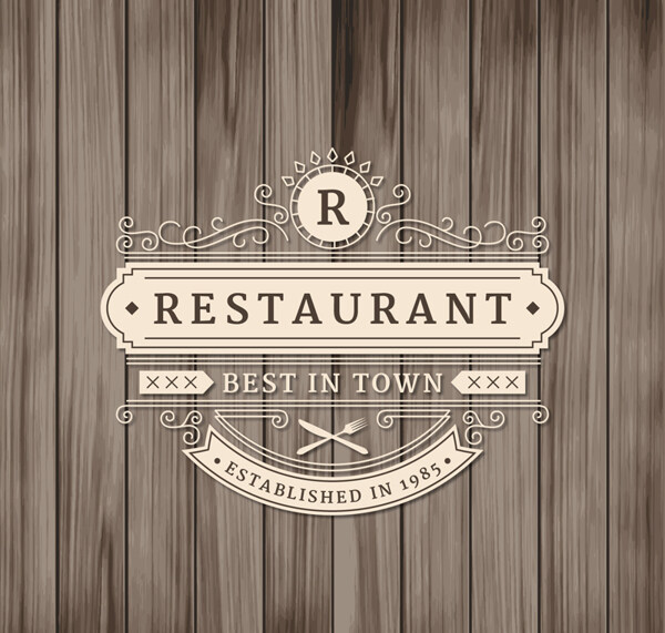 复古餐厅标志设计矢量素材