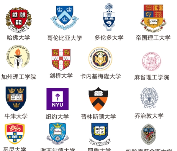 28所国外名校logo位图