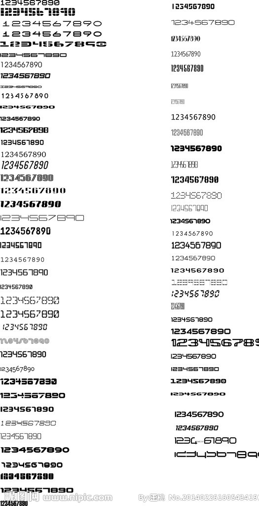 数字字体图片