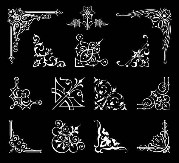 复古欧式花纹装饰边框矢量素材
